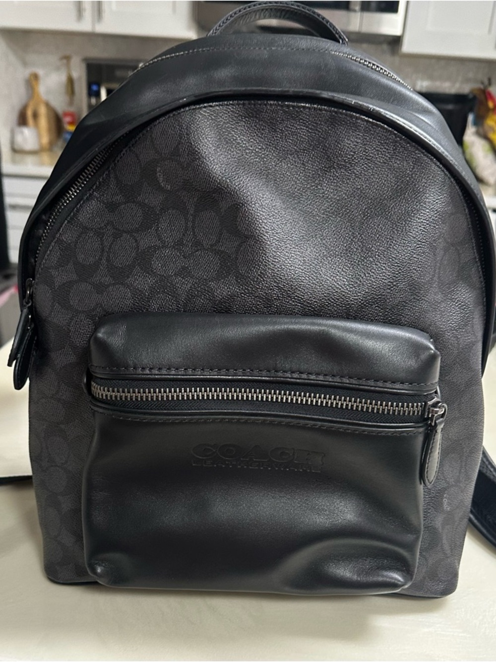 Coach Black Signature Canvas & Leather Mini Backpack